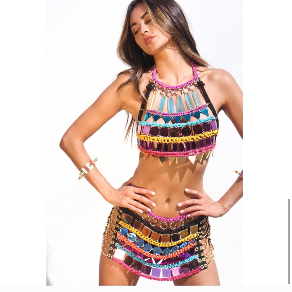 SAVANNAH Mirror Festival, EDC, Coachella, Burning Man Sexy Costume 2-Piece Set. - Picture 5 of 6